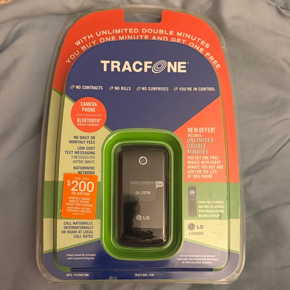 LG TracFone with Black and Silver Design